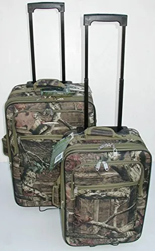 Explorer 2 pcs Mossy Oak Luggage Set Wheel Realtree Like Tactical Hunting Camo Heavy Duty Duffel