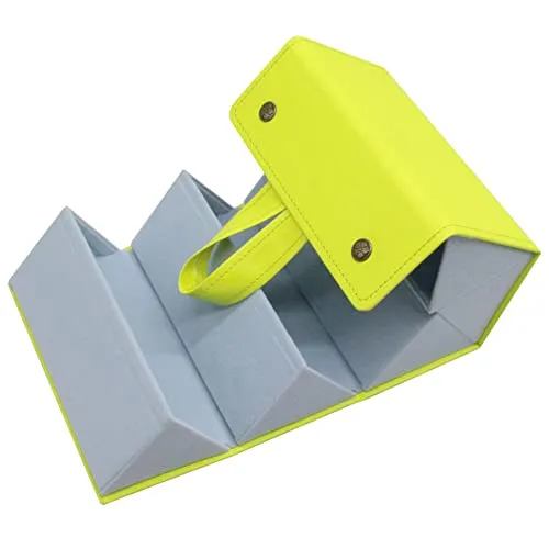 MAFENLY Five sunglasses storage box, 5 sockets pu foldable glasses display box (5pack green)